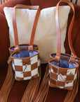 Checkered Bucket Bags