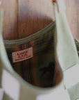 Olive Green Fringe Checkers