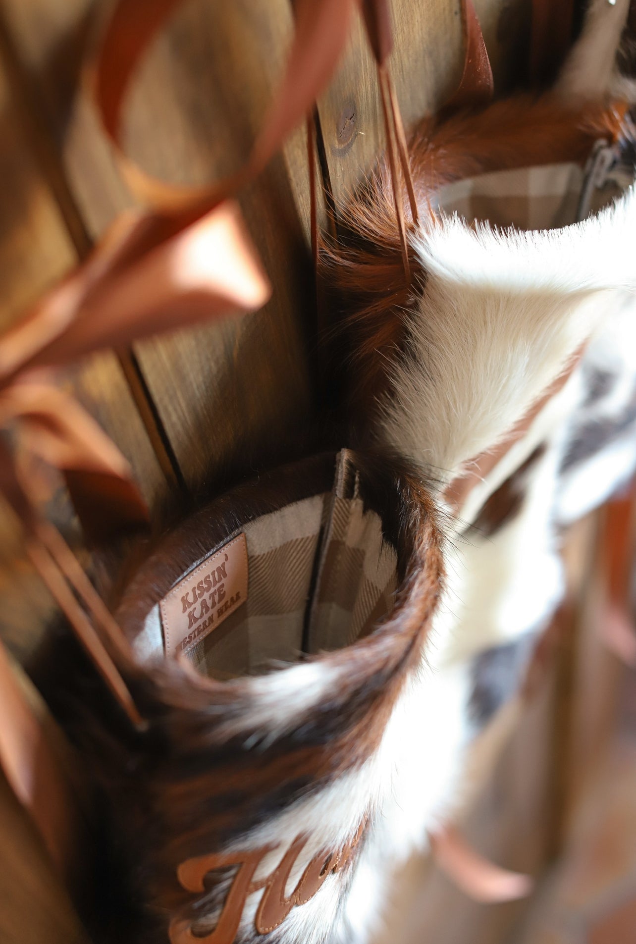 Cowhide Christmas Stockings