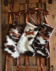 Cowhide Christmas Stockings