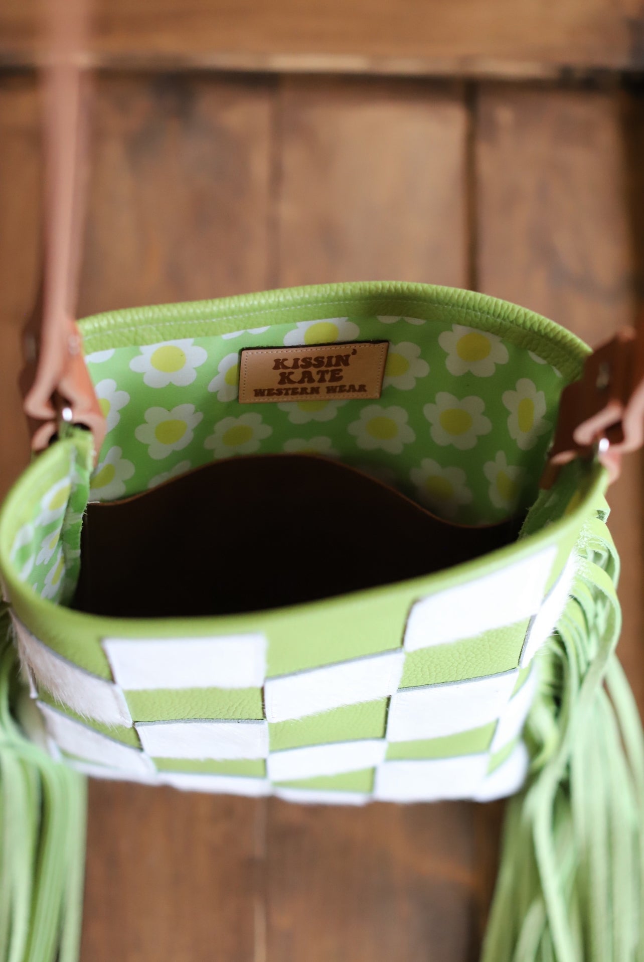 Electric Green Checkers (