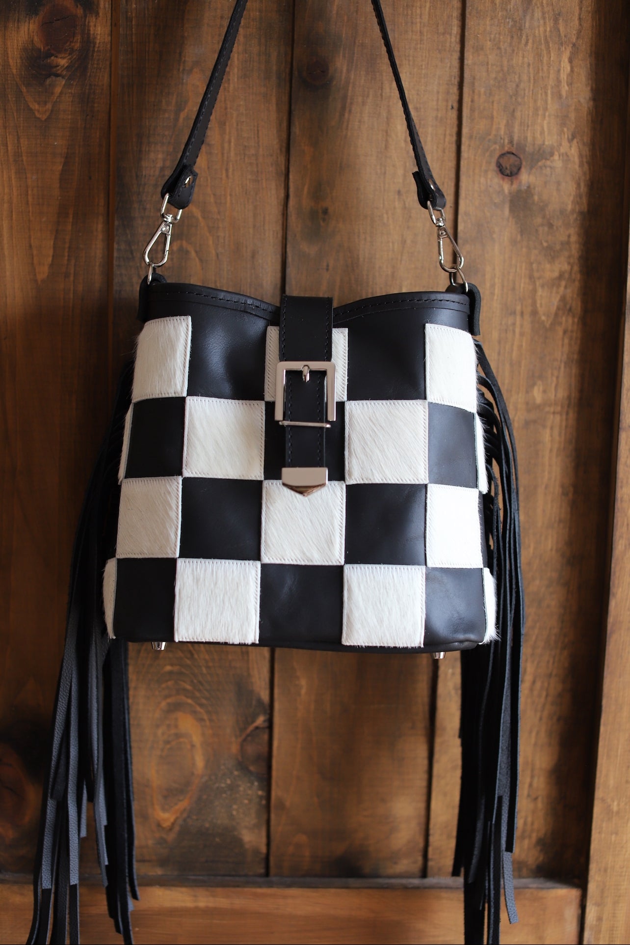 Fringe Black &amp; White Checkers