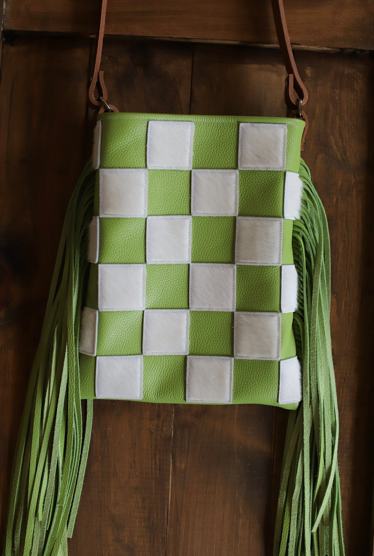 Electric Green Checkers (