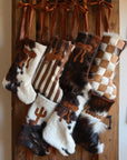 Cowhide Christmas Stockings