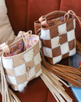 Checkered Bucket Bags