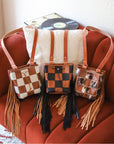 Checkered Bucket Bags