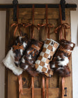 Cowhide Christmas Stockings