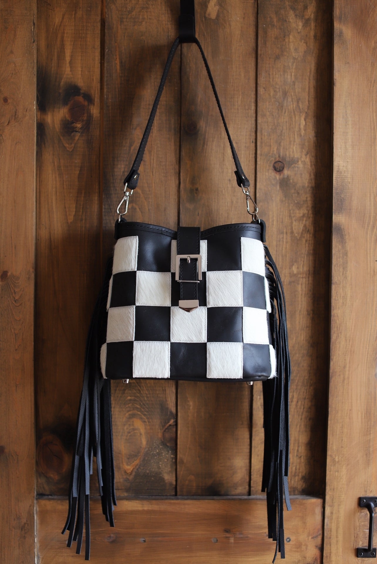 Fringe Black &amp; White Checkers
