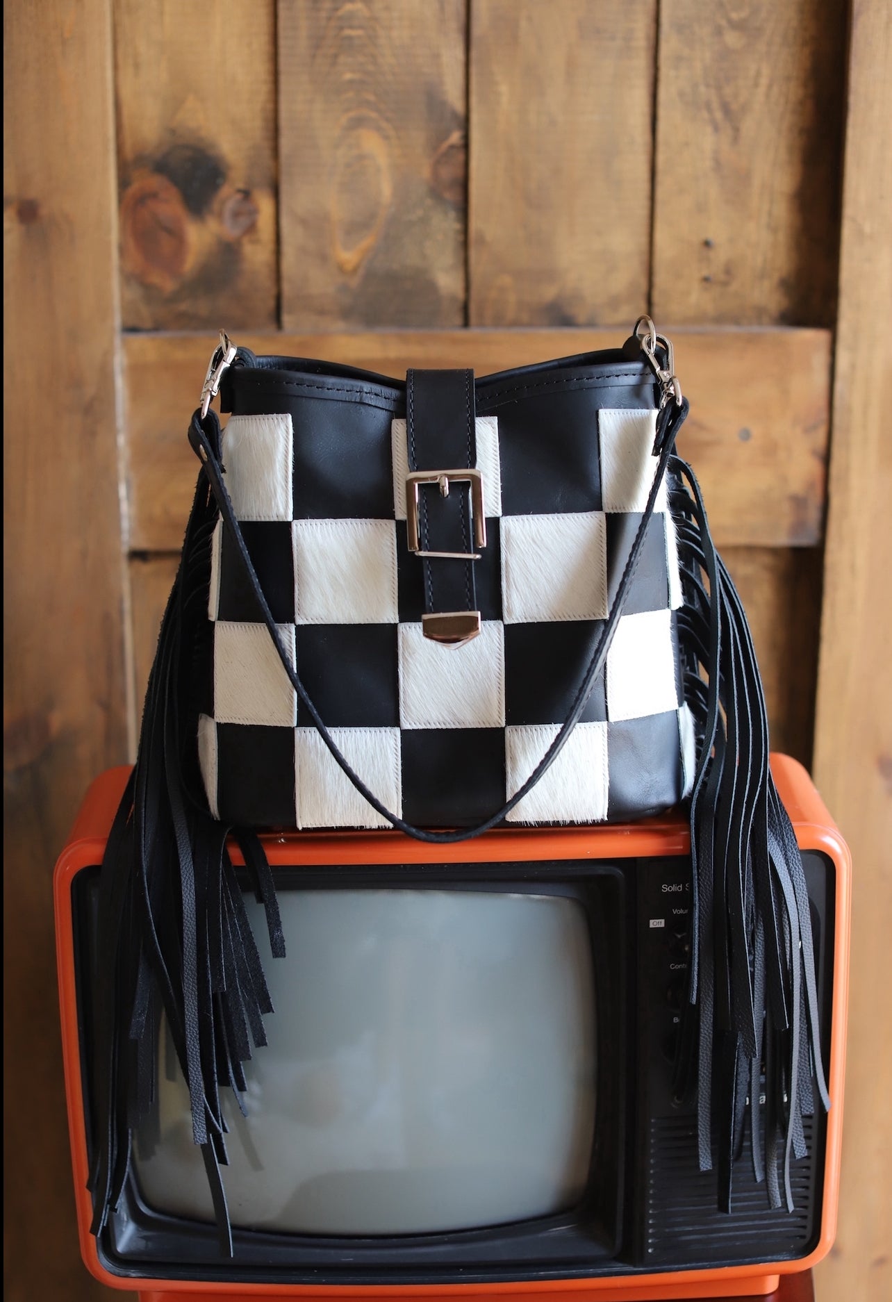 Fringe Black &amp; White Checkers
