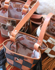 Checkered Bucket Bags